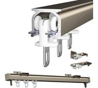 Curtain Track System,Aluminium Curtain Track - Versatile Ceiling or Wall Mount, Ideal Room Divider for Windows, Multiple Lengths (Champagne, 360cm/11.8ft) - Dur