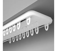 Curtain Track System,Aluminum Ceiling Curtain Rail - Double Track, Silent Floating Design for Living Room, Bedroom & Bathroom, 3m White - Premium Quality, Easy