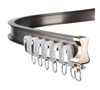 Curtain Track System,Bendable Ceiling Mount Curtain Rail with Pulley System - Ideal for Bay Windows, Circle Showers, and Room Dividers - Champagne Color, 600cm/4 * 150cm