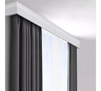 Curtain Track System,Ceiling Mounted Curtain Pelmet Box with Double Track Rails - 1-in-3 Alloy Nano Silent Curtain Rail for Living Room & Bedroom, Wall Mount, 2.8m (9.2ft) Room Divider Solut