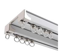 Curtain Track System,Ceiling Mounted Double Track Curtain Rail, Silent Aluminum Sliding System for Room Divider, Perfect for Bedroom & Living Room, 180cm/6ft, White Color