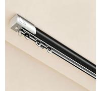 Curtain Track System, Ceiling Rail, Privacy Room Divider | Smooth Curtain Movement, Heavy-duty Aluminum, Stylish Window Treatment, for Home Office(Black,5.4M/17.7FT)