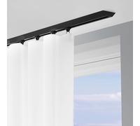 Curtain Track System,Double Row Aluminium Curtain Track System - Silent Glide, Easy Install, Perfect for Room Dividers, Dressing Rooms & Shower Curtains - 1.5M, Black Color