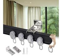 Curtain Track System for Room Divider, Bendable or Straight, Ceiling or Wall Mounted, Multiple Pulleys for Bedroom, Bay Window, Hospital, Shower