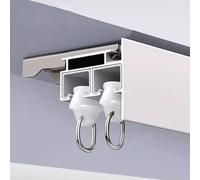 Curtain Track System,Heavy Duty Aluminum Ceiling Curtain Track Double Rail System for Bedroom, RV, Shower with Decorative Pelmet - 70in (1.78m) for Smooth Glidi