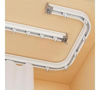 Curtain Track System,Heavy Duty Bendable Curtain Track Rail - 19.7ft Ceiling/Wall Mounted, Flexible & Cuttable with Silent Pulley for Smooth Sliding, Perfect for Home & Office Use