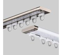 Curtain Track System,Ultra Thin Ceiling Mount Curtain Track Rod Set with Hooks, Smooth Gliding Design for Living Room & Bedroom Windows, Champagne Color, 5m (16.4ft) - Ideal for Home Decor