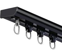 Curtain Track System, Ultra-thin Rail with Rollers for Inward Opening Windows, 110 cm Length, Perfect for Home and Office Decoration