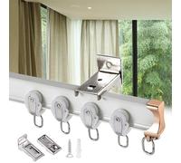 Curtain Track Systems for Ceiling or Wall Mount - Bendable or Straight Room Divider with Multiple Pulleys for Bedroom, Bay Window, Hospital, Shower Curtains