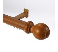 Curtain Track Vintage Decorative Curtain Track System, Aluminum Alloy Wall Mount Curtain Single Tracks, Curtain Rod For Balcony(Brown,12.1FT/370CM)