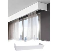 Curtain Track White Curtain Valance Board Ceiling Mount Kit, Window Treatment Box Cover, Modern Farmhouse Interior Balcony Pelmet Frame for Living Room(16ft/488cm)