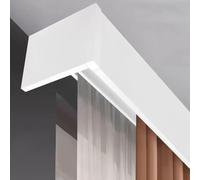 Curtain Track White Wall-Mounted Curtain Pelmet Box with Double Tracks, 3-in-1 Curtain Rail Bracket for Bay Window, Heavy-Duty Room Divider Rods Aluminum Alloy Curtain Box,White-150cm/59.1in/4.9ft