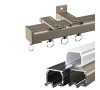Curtain Tracked Curtain Rail with Cover & Rollers Drapery Rod for Curtains Wall & Ceiling Brackets Included (Sekt 200cm)