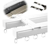Curtain Tracks and Fittings, Curtain Double Tracks Ceiling Or Wall Mounting Heavy-Duty Curtain Rails, Curtain Double Tracks, Heavy Duty Sliding Curtain Track System Set, Room Divider Curtain