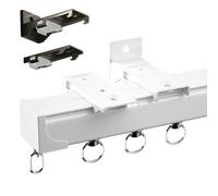 Curtain Tracks and Fittings, Curtain Track Ceiling Mount, 1.6ft-19ft Aluminum Curtain Track Flexible Wall Ceiling Mount Curtain Rail Track System Set for Curtains, RV, Room Divider, Upgraded
