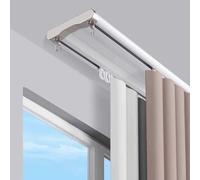 Curtain Tracks Ceiling Mounted Curtain Double Tracks Ceiling Track System Silent curtain track Double rows curtain track with Mute Rollers for Privacy in Open Rooms(White,3.5m(11.5ft))