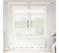 Curtain White Lace Polyester 150x240 cm Sheer Elegant Window Panel Breezy Drapes