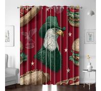 Curtain with Eyelet For Bedroom Eagle Hat Red Print 3D Thermal Insulated Room Darkening Curtains for Kids Boys Girls Nursery Living Room Home Decoration 2 Panels Window Drapes