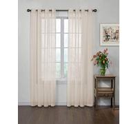 CurtainFresh Odor Neutralizing Sheer Voile Grommet Window Curtain for Bedroom or Living Room (1 Panel), 59 in x 120 in, Ivory