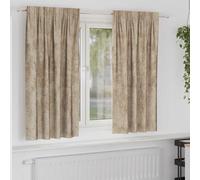 Curtains 140 x 175 cm Champagne Velvet Thermal Room-Darkening 2pcs Elegant Pair