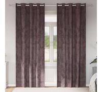 Curtains 140 x 245 cm Brown Crushed Velvet Room Darkening Thermal Insulated Pair