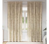 vidaXL Velvet Curtains with Curtains 2 pcs Cream 245 x 140 cm Velvet