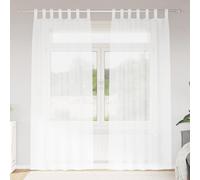 Curtains 2 pcs White Polyester 140x225cm Light-Filtering Modern Indoor Pair Eco