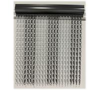 Grey & Silver Aluminium Chain Curtain Metal Door Curtain Insect Or Fly Screen Double Hook Silver - Extra Wide - 150cm x 210cm Matching Header