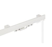 Aluminium Bendable CONTOUR Corded Curtain Track Set with Overlap Arms - 250cm White