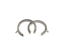 Curtains At Homes Flat Lined Passing "c" Rings For 28mm Curtain Poles (X24) - Satin Silver