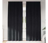 Curtains Black Velvet Blackout 140x245 cm Eyelet Luxury Lined Drape Pair Thermal