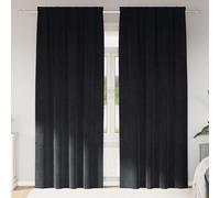 Curtains Black Velvet Blackout 2pcs 140x260cm Eyelet Thermal Drapes for Bedroom