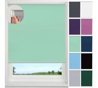 Curtains Blackout Blinds 115 x 120 cm, No Drill 100% Blackout Thermal, Blinds Curtains Blackout Shades Easy to Install Waterproof Fabric for Any Windows Door Office, Tender Green