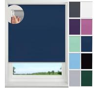 Curtains Blackout Blinds 55 x 210 cm, No Drill Thermal Insulated, Day and Night Blinds Window with Install Accessories for Bedroom Living Room Bathroom, Navy Blue