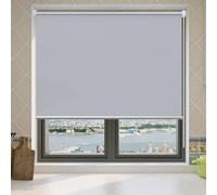 Curtains Blackout Blinds 95 x 90 cm No Drill Thermal Insulated Blackout Thermal Roller Blind Easy to Clean Premium Fabric for Any Windows Door Office, Light Grey