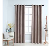 Curtains Blackout Taupe 140x225 cm 100% Polyester Suede Touch Metal Rings 2 pcs