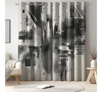 Curtains Blackout, W 66" x L 72" 2 Panels - Modern Ink Splatter Geometric Fragments Drapes Home Decor, Blackout Thermal Insulated, Black & White Drop Eyelet Window Drapes for Bedroom, Living Room