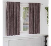 Curtains Brown 140x175 cm Velvet Crushed Eyelet Thermal Room Darkening 2pcs Set