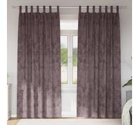 Curtains Brown 140x225 cm. Velvet Crushed Eyelet Thermal Room Darkening 2pc Set
