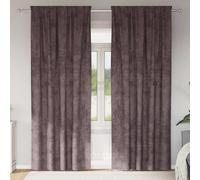 Curtains Brown Crushed Velvet 140x260 cm Room Darkening Thermal Eyelet 2pcs Pack