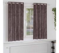 Curtains Brown Velvet 140x175cm 2pc Crushed Velvet Eyelet Thermal Insulate Lined