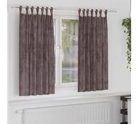 Curtains Brown Velvet 140x175cm Crushed Velvet Eyelet Thermal Lined Pair Privacy