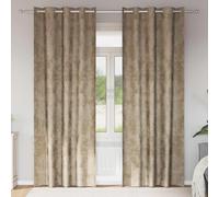 Curtains Champagne Velvet 140x260cm Room Darkening Thermal 2pcs Modern Elegant