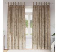 Curtains Champagne Velvet 2pcs 140x225cm Crushed Velvet Eyelet Thermal Lined Set