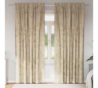 Curtains Cream Velvet 140x260 cm Crushed Velvet Eyelet Blackout Thermal Pair Set