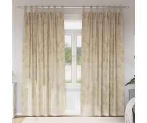 Curtains Cream Velvet Luxury Eyelet 140x245cm Pair Thermal Crushed 2pcs Home UK