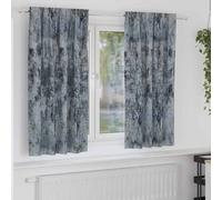 Curtains Crushed Velvet Eyelet Pair Silver Grey 140x175cm Thermal Blackout Room