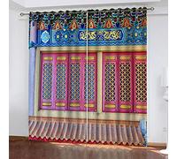 Curtains & Drapes Forbidden City Architecture Landscape 3D Print Pattern Thermal Insulated Room Darkening Window 92x90Inch Kids Boys Girls Eyelet Blackout, Curtain For Living Room Eyelet 2 Panels