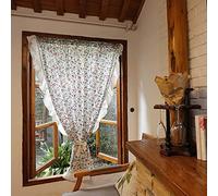Curtains Farmhouse Rustic Short For Small Window Kitchen Semi Sheer Home Decor Drapes For Bedroom Window Door W*H:120X70Cm 47X28Inch A Rod Pocket