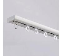 Curtains for Ceiling Track Rod Single Row Curtain Track Ceiling Mounted Silent Heavy Duty System Sliding Rails Room Divider for Bedroom Living Room Hospital(White,300cm(9.8ft))